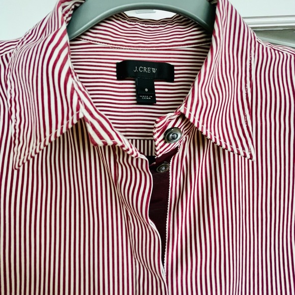 J Crew Pinstripe Tunic Side Slits Size 8 - Picture 1 of 13